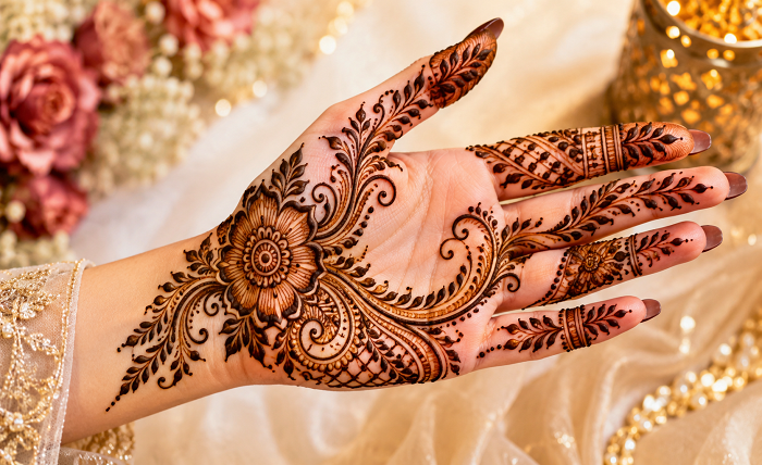 arabic instagram stylish royal front hand mehndi design